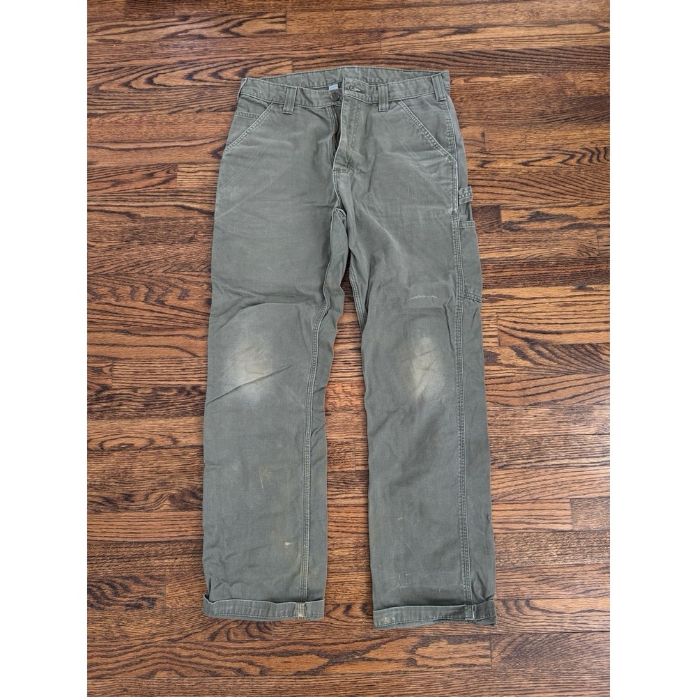 Carhartt Brown Straight Leg Carpenter Workwear Pants 33 X 34